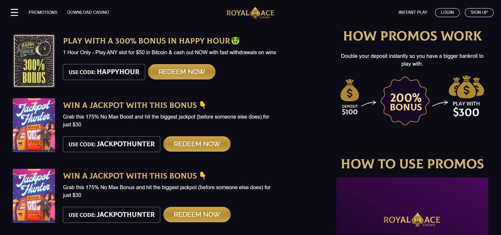 Bonuses Royal Ace Casino