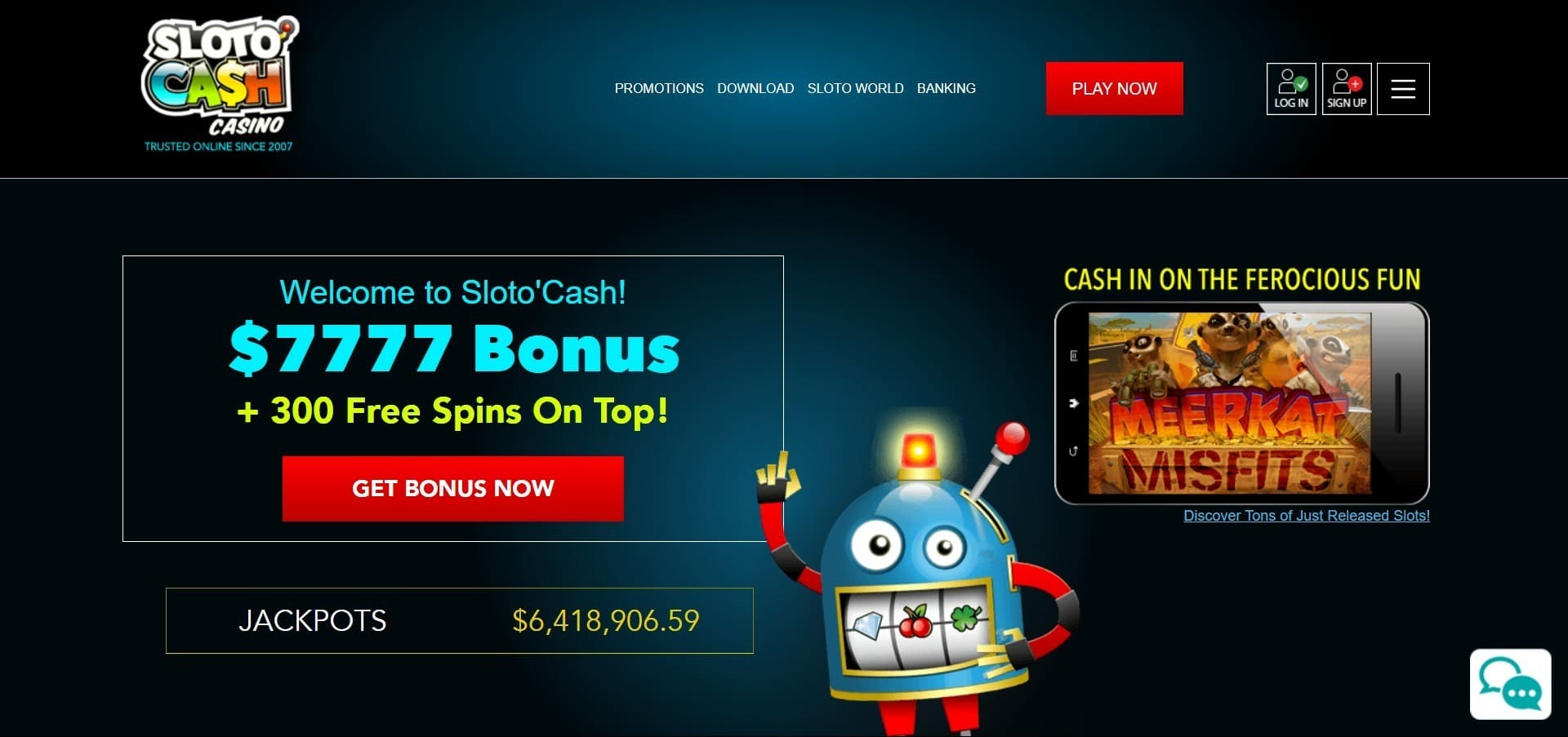 Official website of the Slotocash Casino