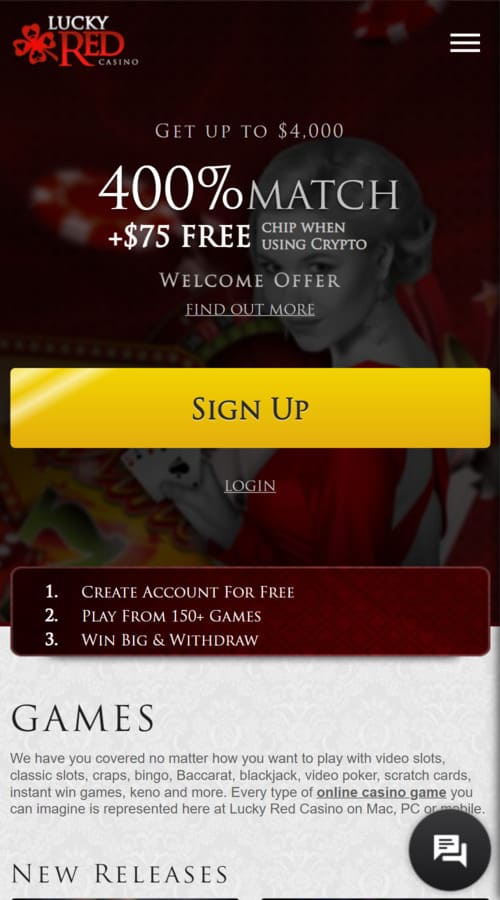 Lucky Red Casino mobile application